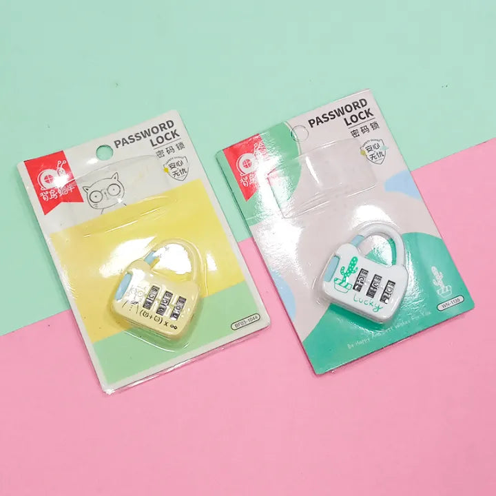 1Pc Mini 3 Digit Secret Password Lock - Assortment