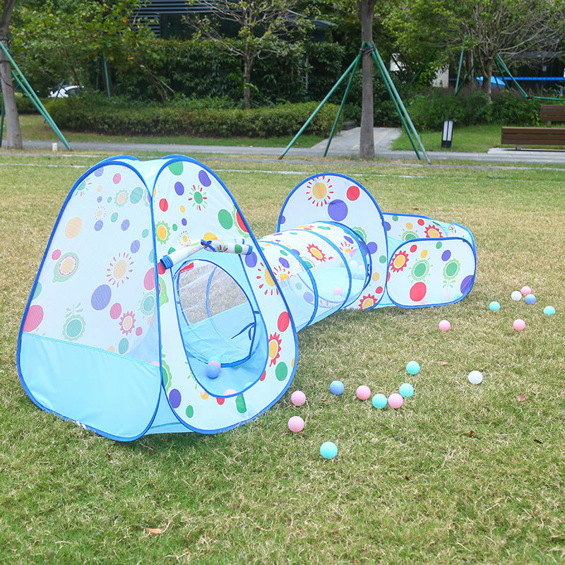 3in1 Foldable Tunnel Tent House - Blue