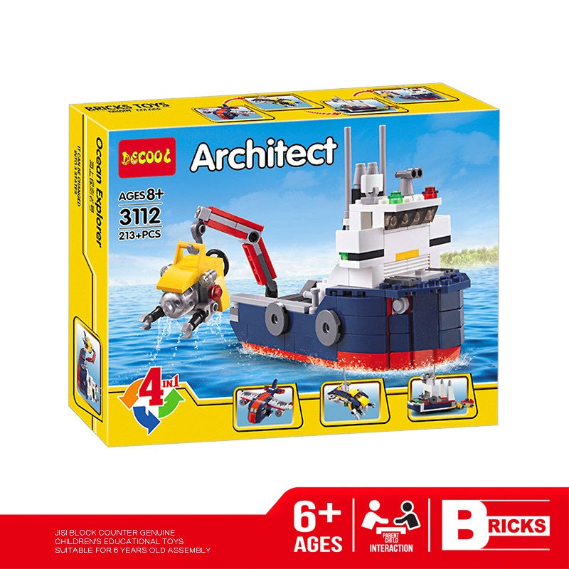 4in1 DIY Architect Ocean Explorer Bricks Set - 213+Pcs