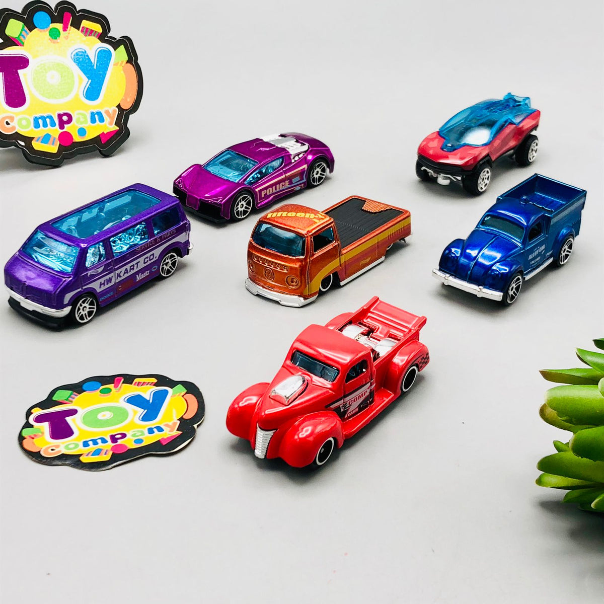 Hot Wheel Diecast Set of 6 Cars with Display Racks - Minor Fault