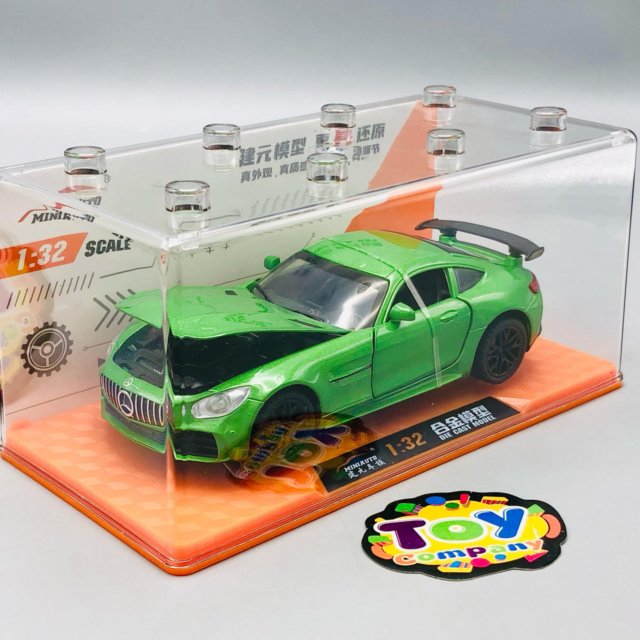 1:32 Diecast Mercedes AMG GT With Acrylic Display Box - Green