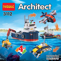 4in1 DIY Architect Ocean Explorer Bricks Set - 213+Pcs