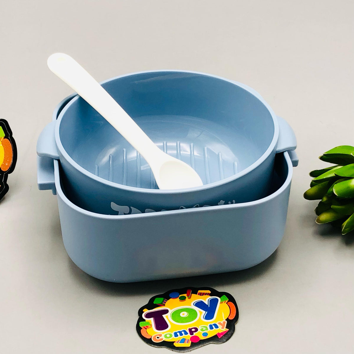 750ml Plastic Lunch Box With Food Scissor & Spoon - Blue