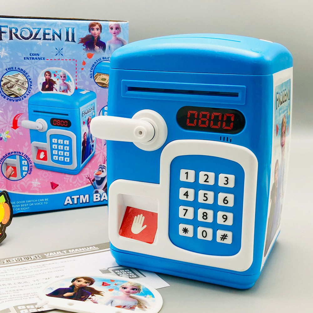 Frozen Fingerprint & Password Unlock Piggy Bank