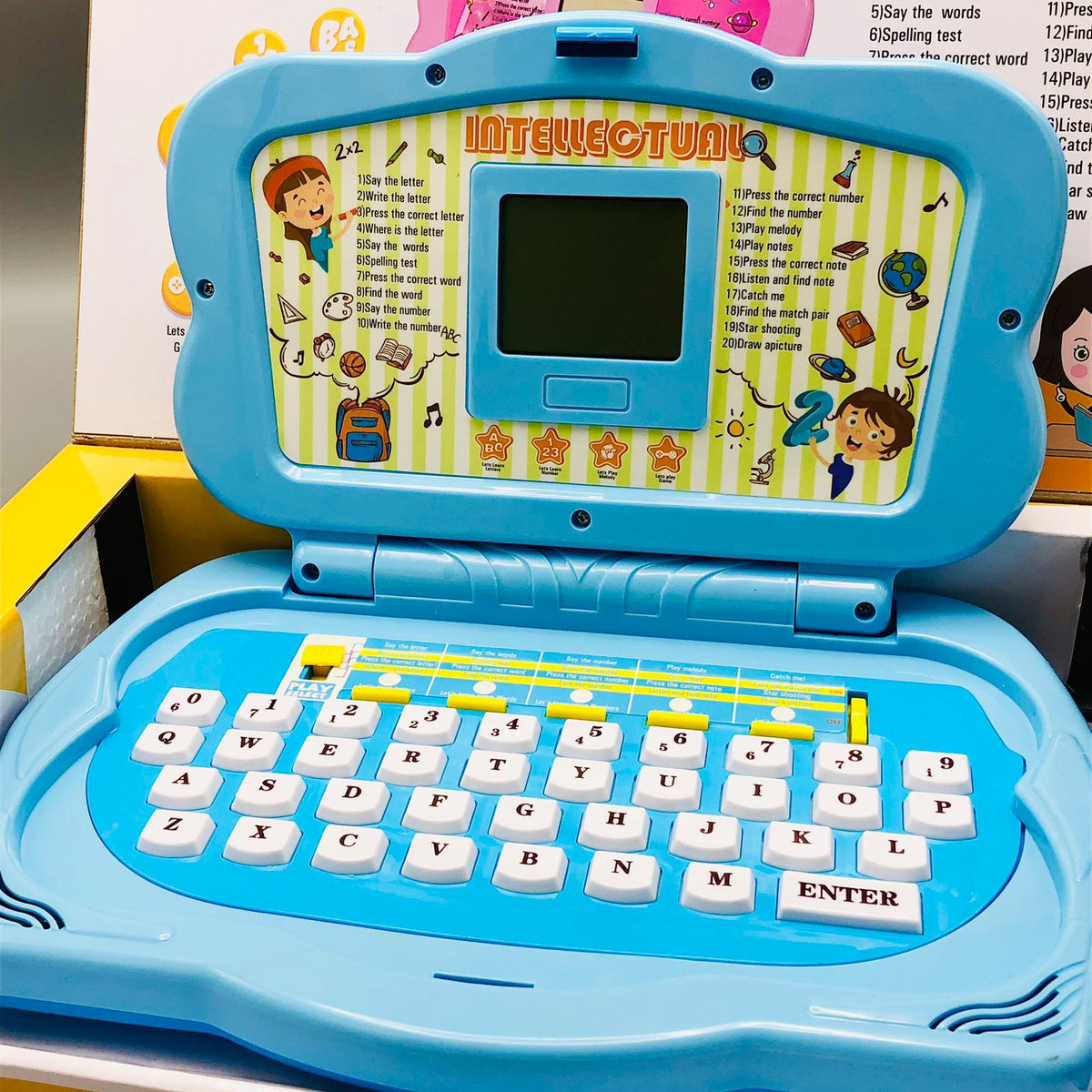 20 Activities Kids Intellectual Mouse Control Laptop - Blue