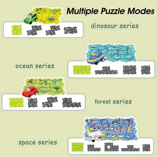 13Pcs DIY Track Electronic Car Puzzle Set