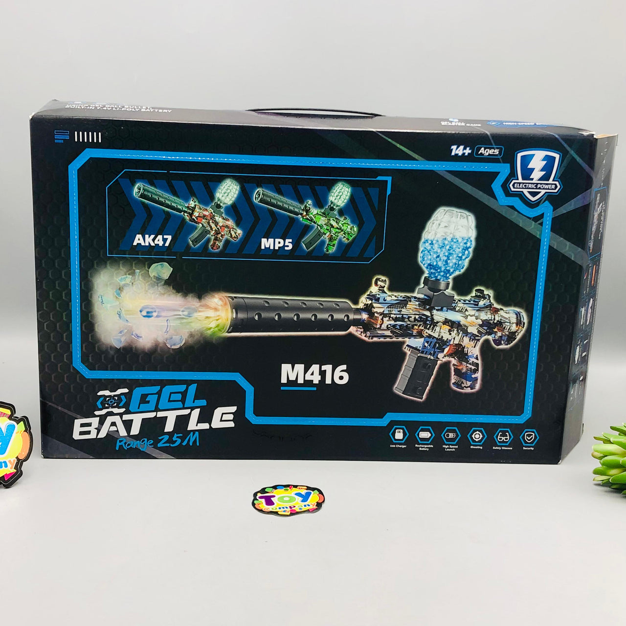 Electric M416 Gel Blaster Gun With Colorful Light Silencer