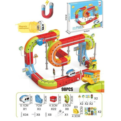 98Pcs DIY Magnetic Levitation Train Track Set