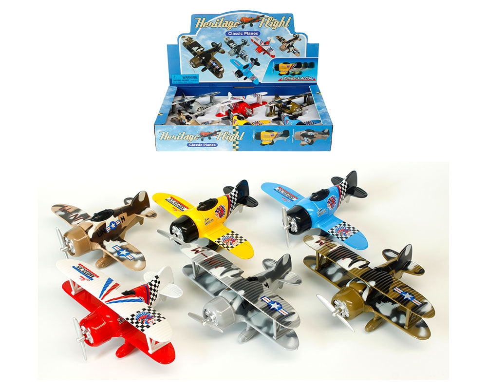 1Pc Diecast Pullback Combat Airplane Model - Assortment