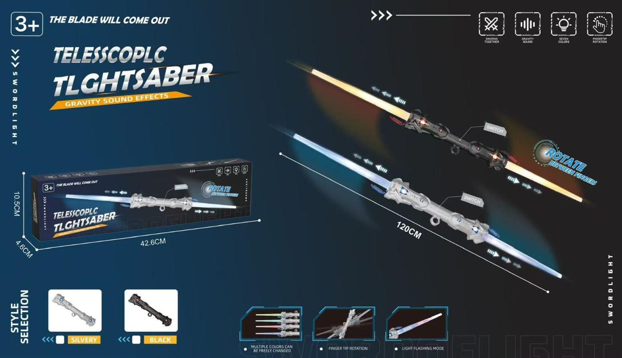 Dual-Head Telescopic Sword With Light & Sound
