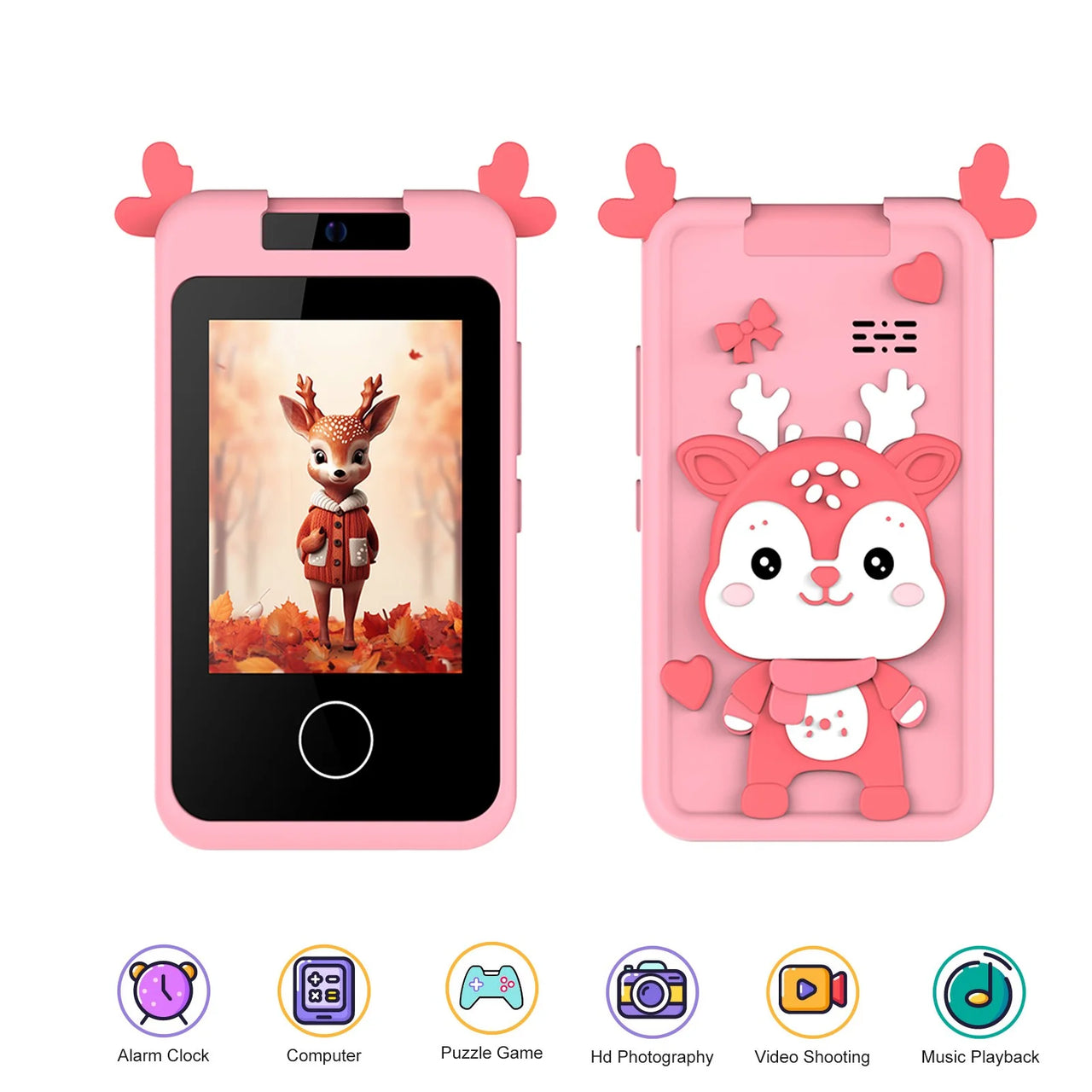 Kids Deer Rotatable Lens Digital Touch Phone