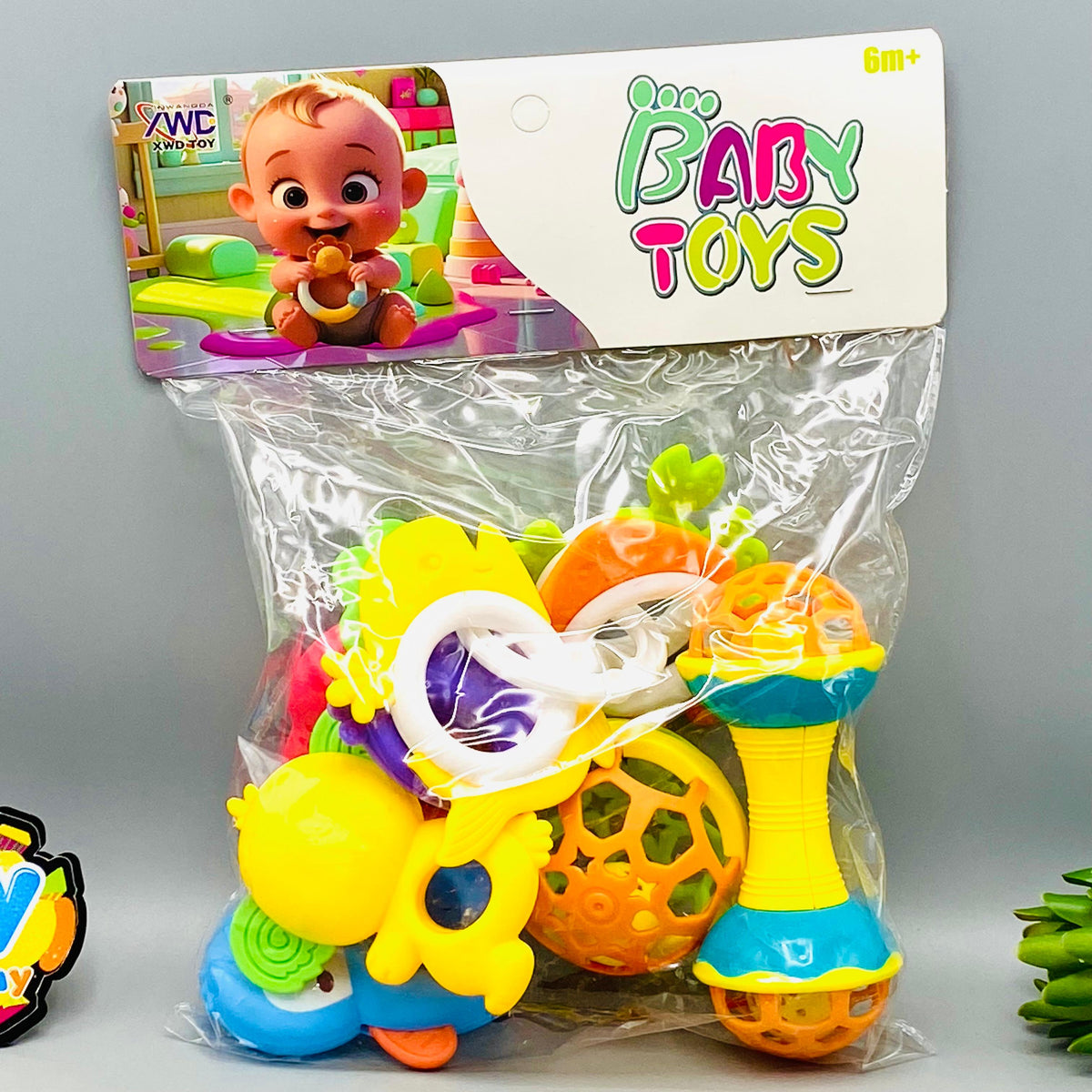 9Pcs Baby Colorful Rattles & Teethers Set