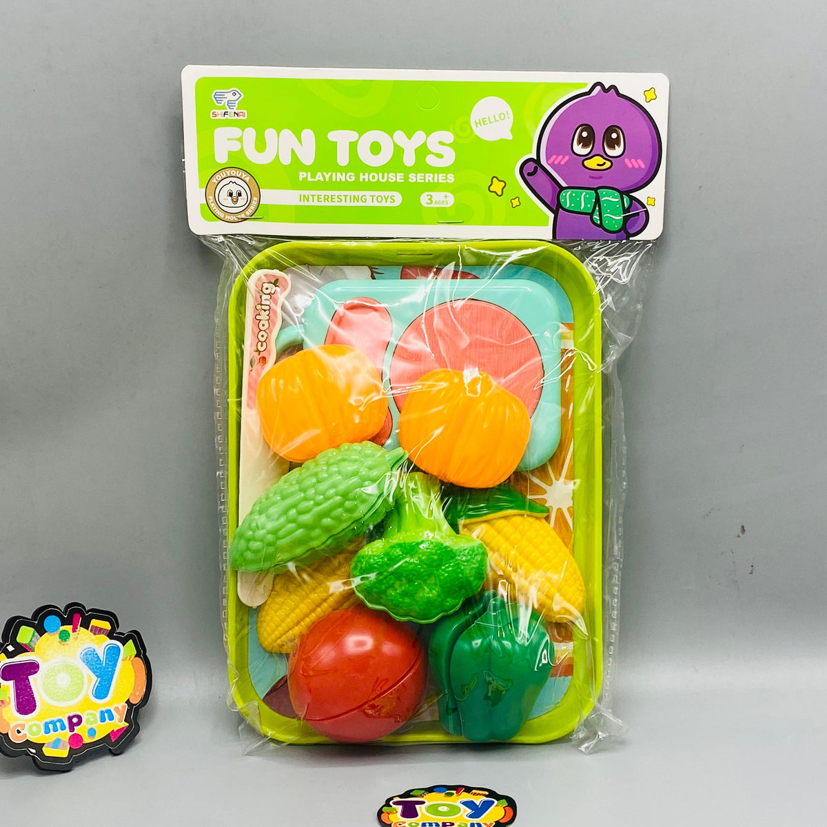9Pcs Pretend Fruit & Vegetable Cutting Set - Assortment