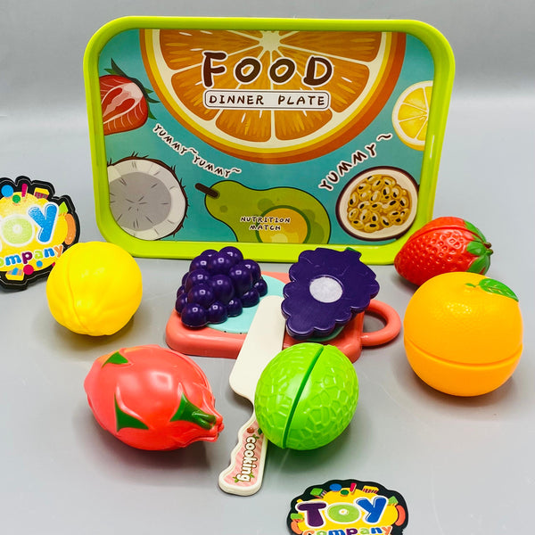 9Pcs Pretend Fruit & Vegetable Cutting Set - Assortment