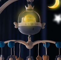 Remote Control Baby Projection Hanging Bed Bell Toy - Gray