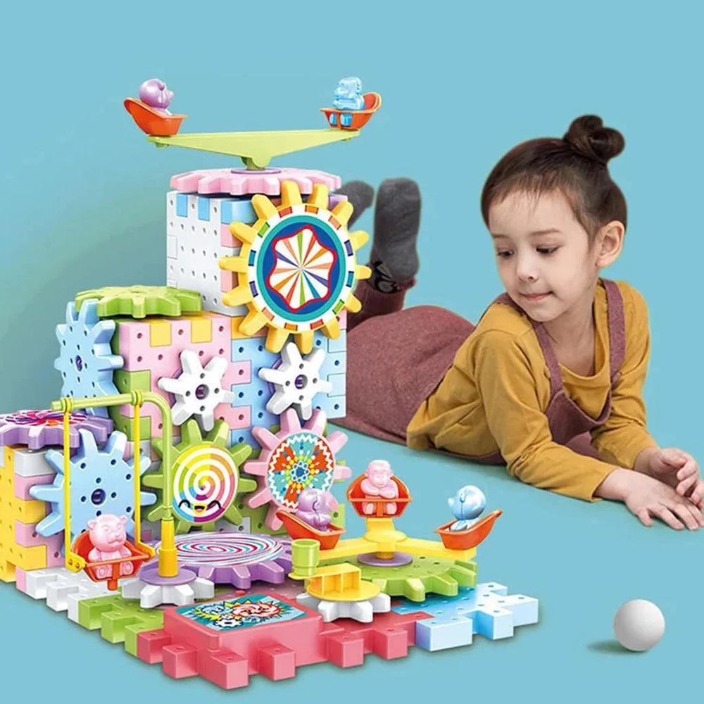 116Pcs DIY Electric Gear Spinning Building Blocks