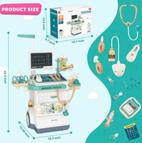 26Pcs Kids Doctor Medical Trolley With Light & Sound