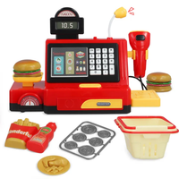 Pretend Play Burger Cash Register With Light & Sound