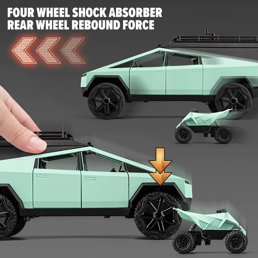1:32 Diecast Tesla Camping Cybertruck With Bike