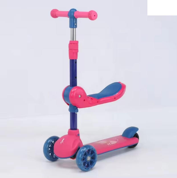 2in1 Adjustable Height Kids Scooter - Dark Pink