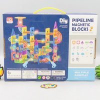 112Pcs Pipeline Magnetic Building Blocks