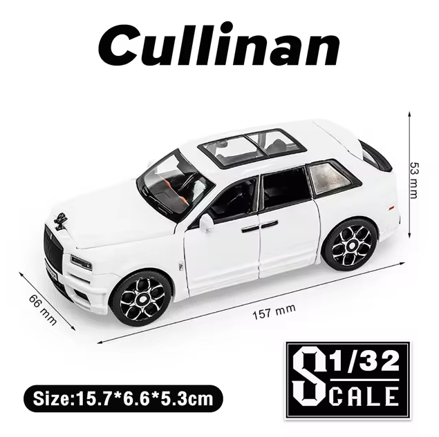 1:32 Diecast Rolls Royce Cullinan Model Car