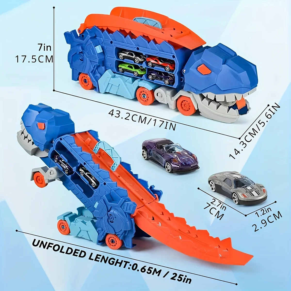 2in1 Foldable Dinosaur Truck - 2Pcs Cars