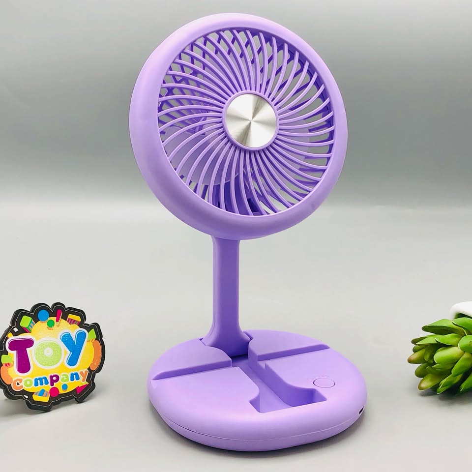 9" Rechargeable & Foldable Three Speed Desktop Fan With Light