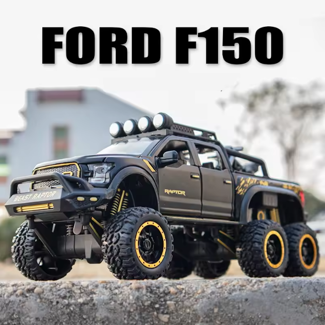 1:28 Diecast Ford Beast Raptor F150 Model With Bike