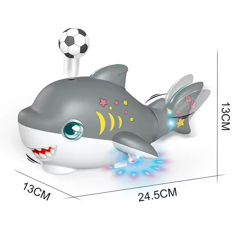 Electric Musical Ball Blowing Shark With Lights