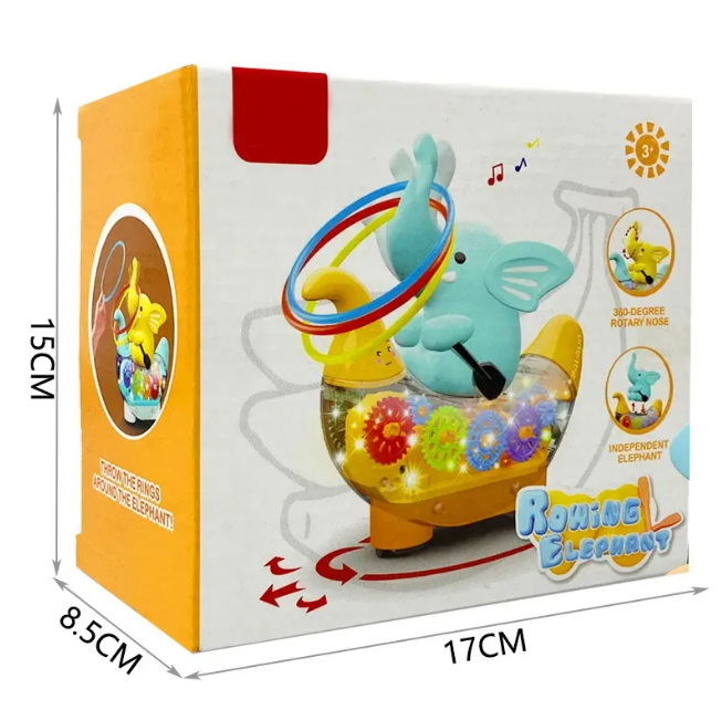 Battery Operated Rowing Elephant Gear Ship With Light & Music
