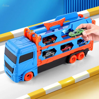 2in1 Kids Ejection Foldable Truck Track Set - 6Pcs Cars