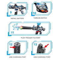 Electric M416 Gel Blaster Gun With Colorful Light Silencer