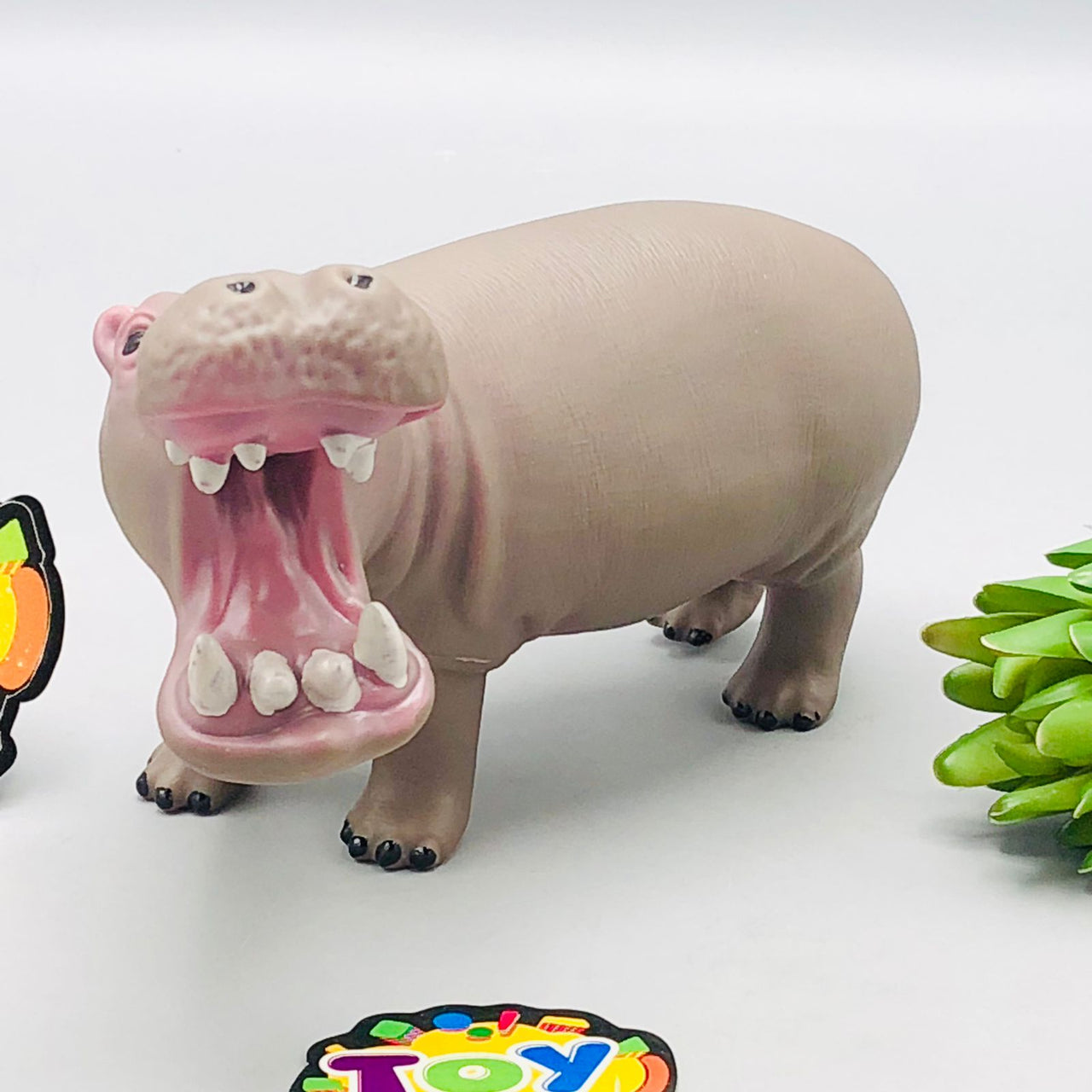 1Pc Premium Hippo Animal Figure Toy
