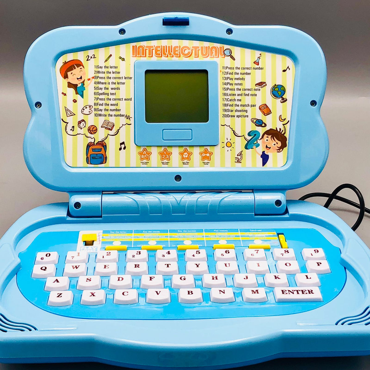 20 Activities Kids Intellectual Mouse Control Laptop - Blue