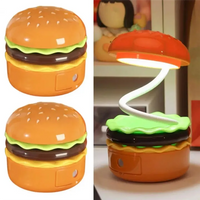 Rechargeable Cute Burger Table Lamp With Sharpener