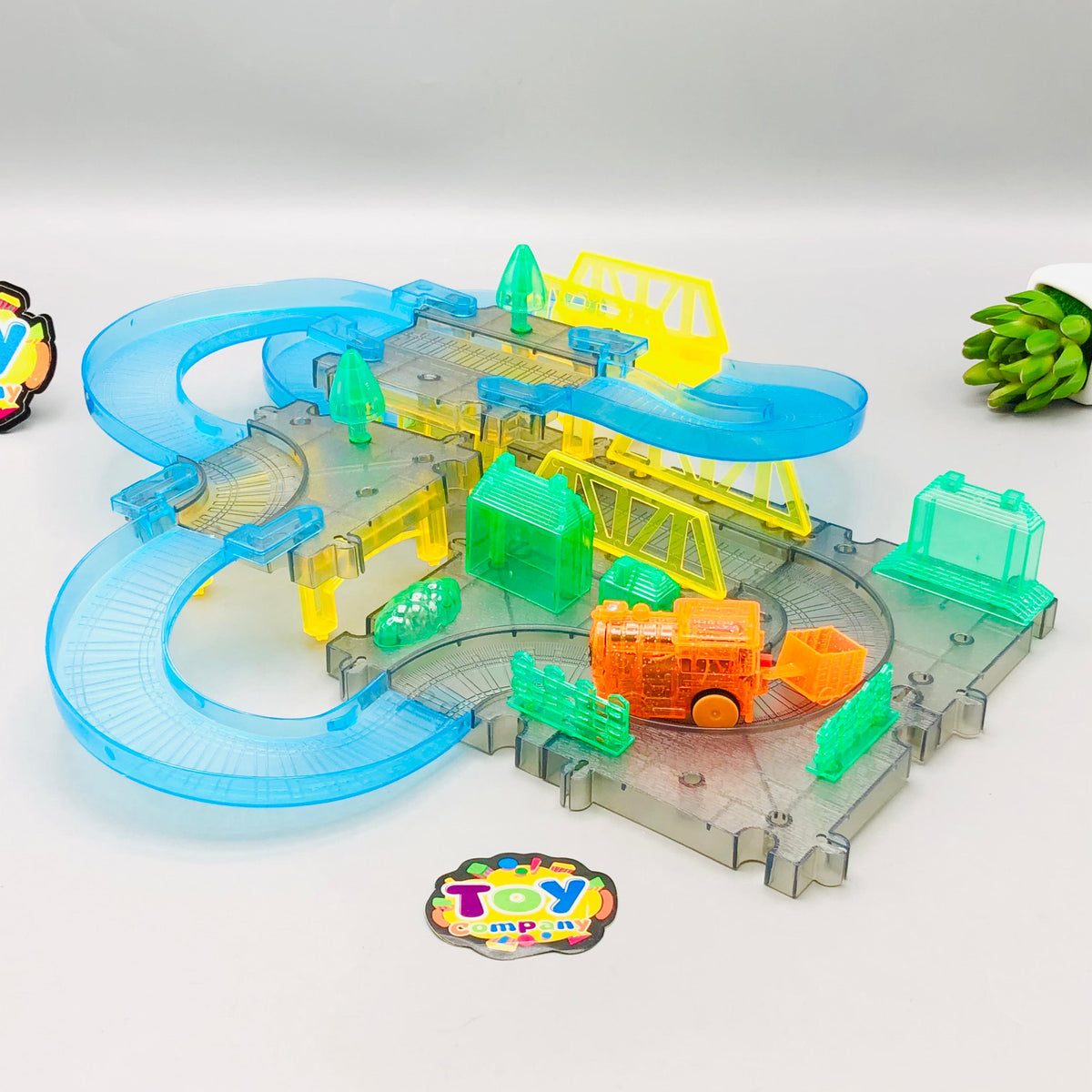 36Pcs DIY Fun Flash Train Track Set