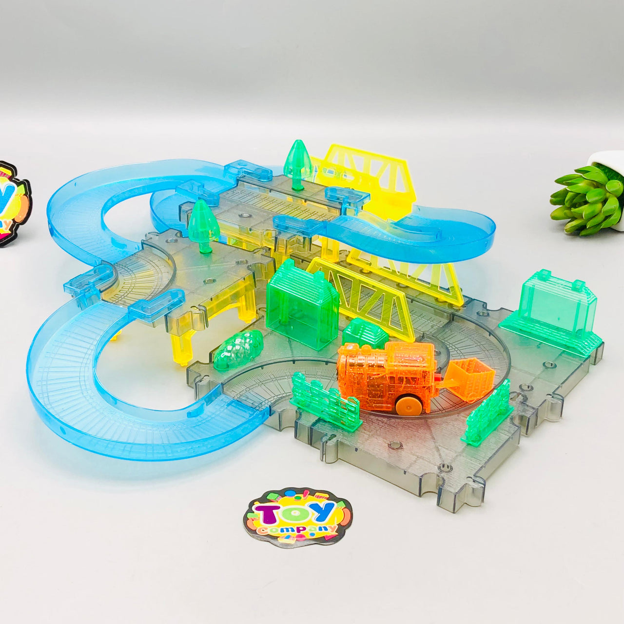 36Pcs DIY Fun Flash Train Track Set