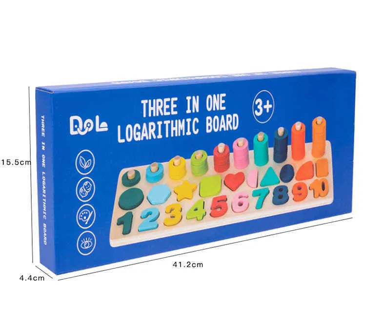 3in1 Wooden Logarithmic Learning Board