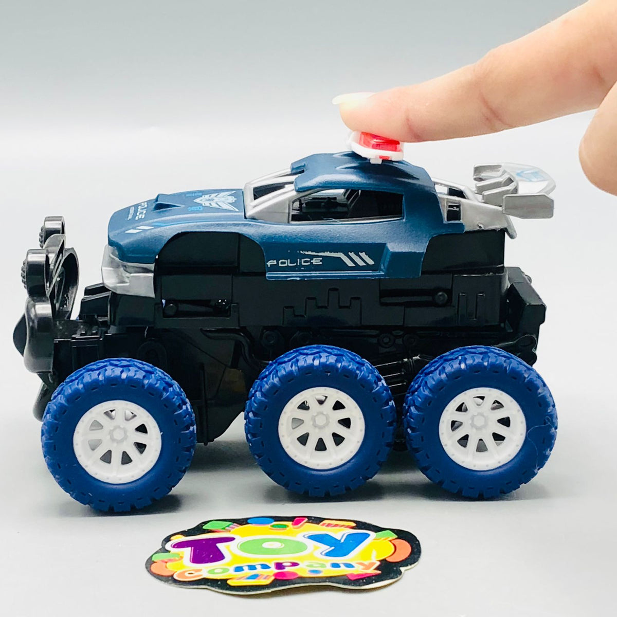 1Pc ABS Inertial Collision 6WD Police Car