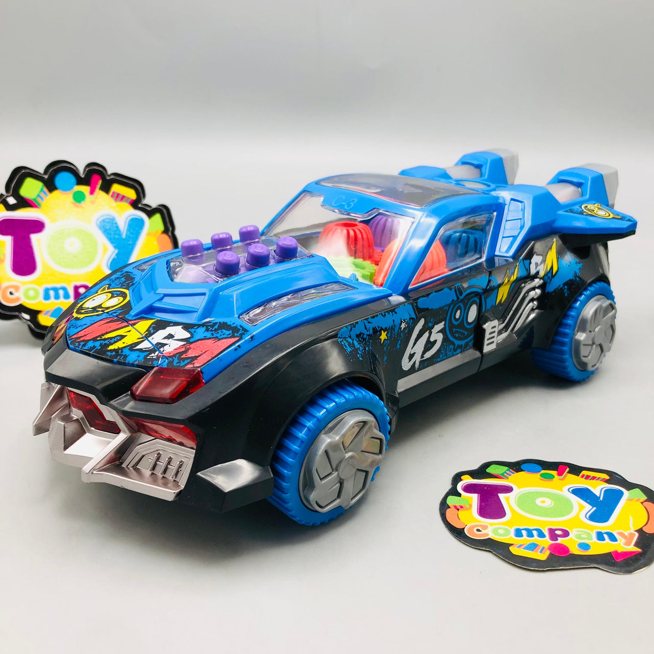 Electric Transparent Gear Musical Car With Smoke