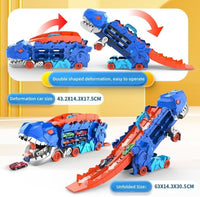 2in1 Foldable Dinosaur Truck With 2Pcs Cars