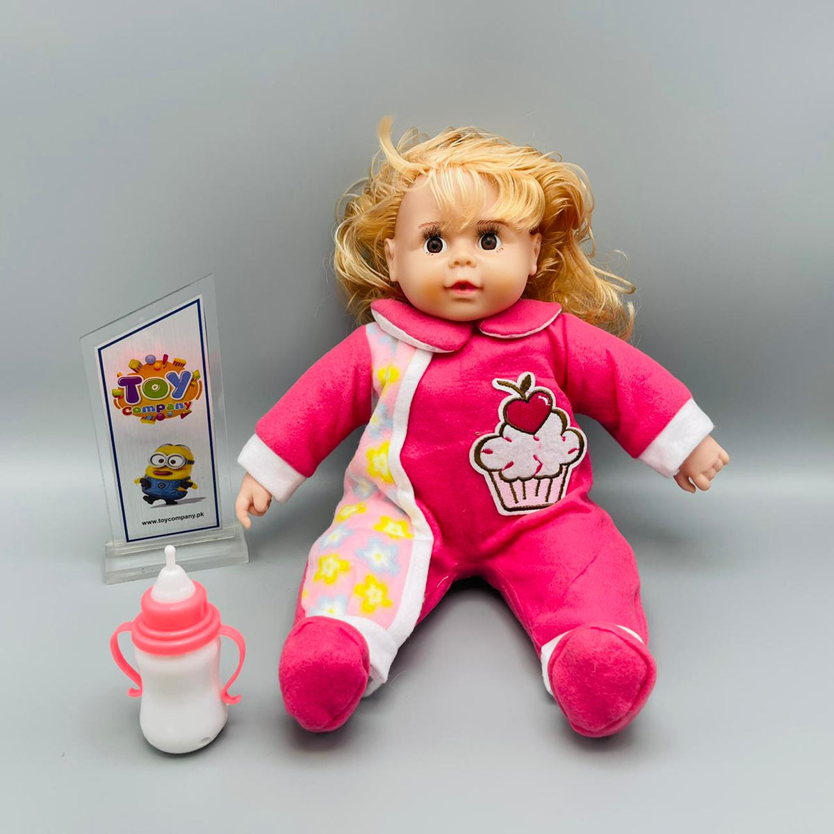 Stuffed Baby Girl with Feeder