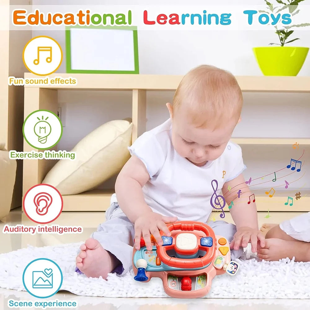 Huanger Multi-functional Kids Musical Steering Wheel