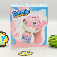 Kids Battery Operated Dolphin Themed Colorful Bubble Gun