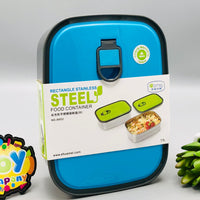 1.1L Stainless Steel Dual Lunch Box - Blue