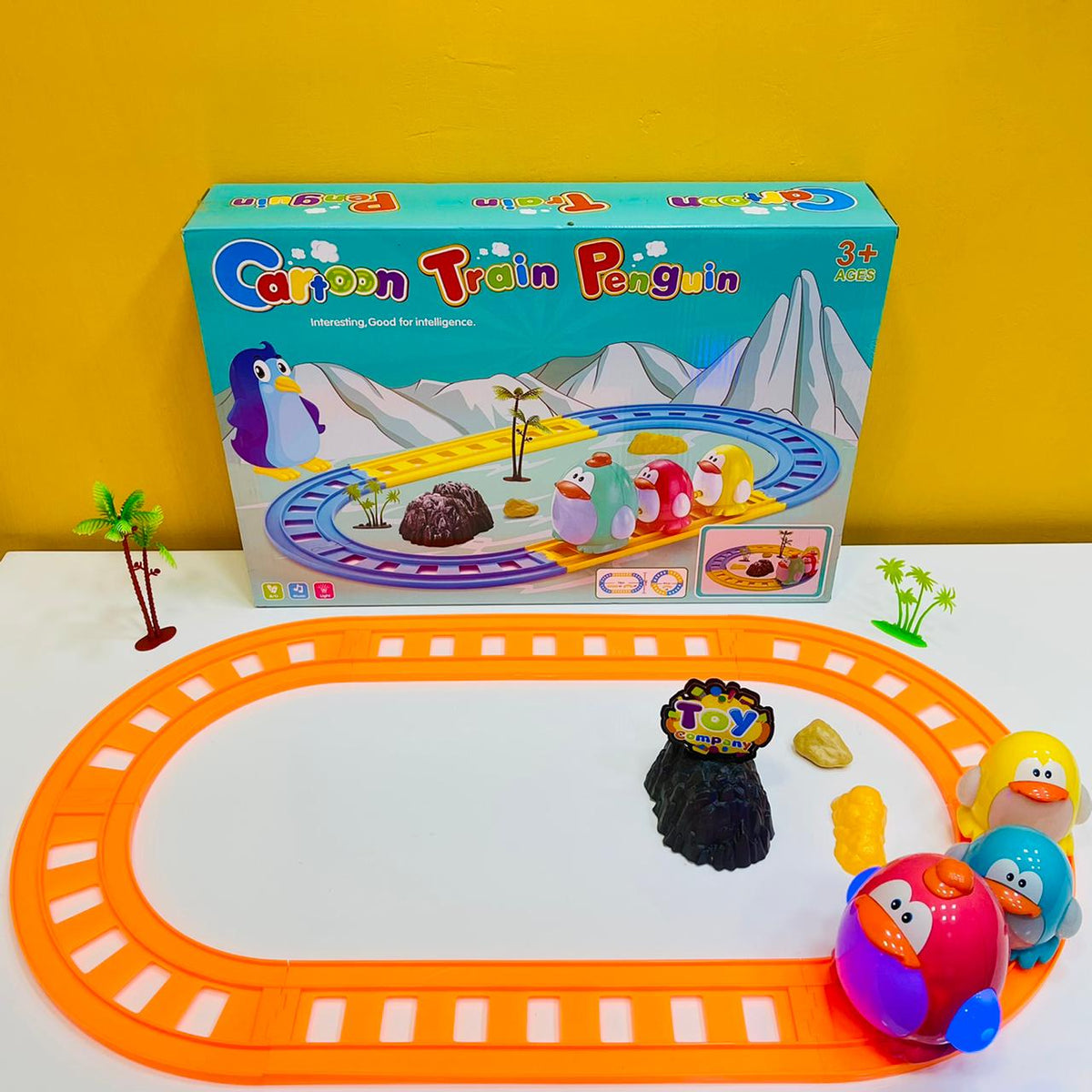Cartoon Penguin Musical Train Track