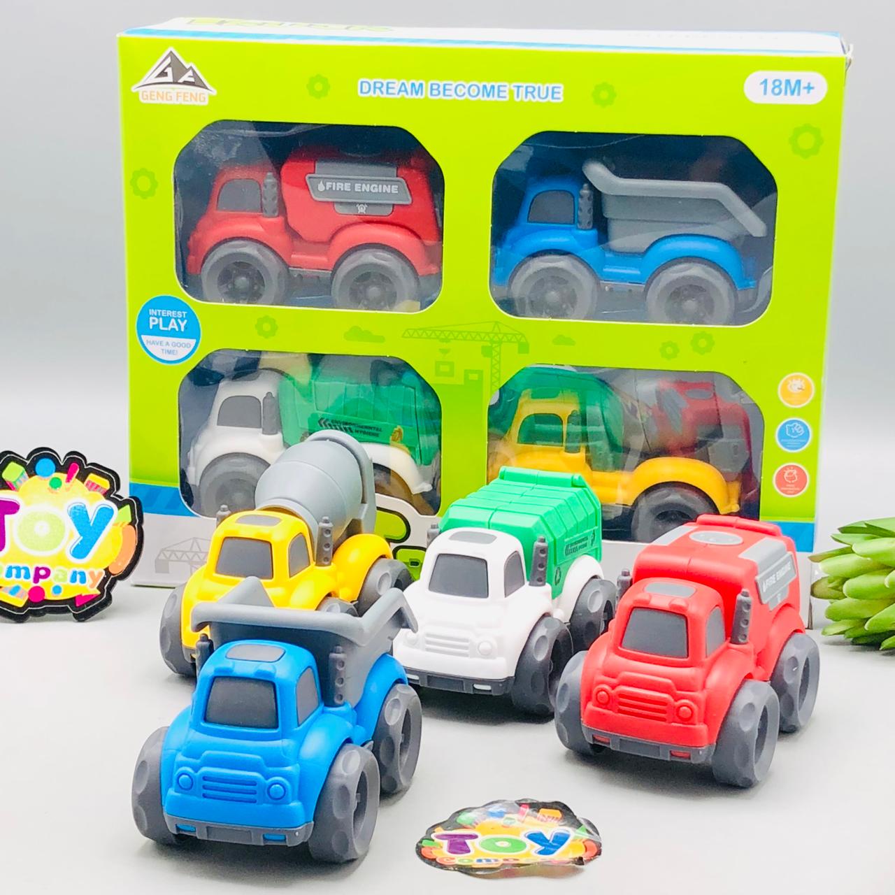 4Pcs Mini Inertial Engineering Trucks