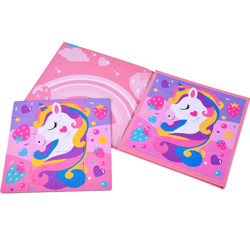 2in1 Unicorn Tri-Fold Magnetic Puzzle Book