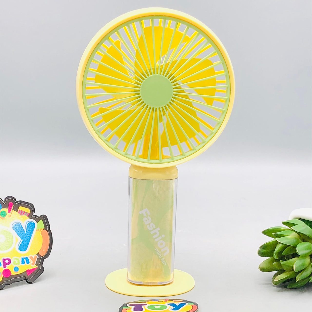 8" Rechargeable Acrylic Handle Cute Cooling Fan